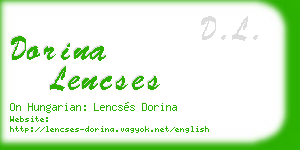 dorina lencses business card